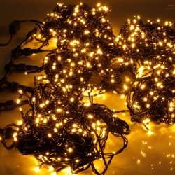 Светодиодная гирлянда 5 Нитей по 20 м, статика, жёлтая, чёрный провод Светодиодная гирлянда 5 Нитей по 20 м, статика, жёлтая, чёрный провод