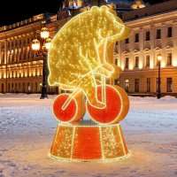 Световая фигура Медведь на велосипеде