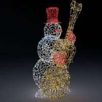 Световая фигура Снеговик музыкант с контрабасом