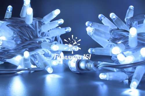 Светодиодная гирлянда Нить 10 м 220 В IP65 постоянного свечения белый провод ПВХ