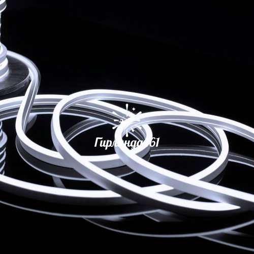 Светодиодный гибкий неон, односторонний, 8х16 мм, белый