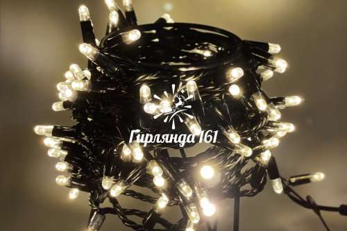 Светодиодная гирлянда Нить 10 м 220 В IP65 постоянного свечения черный резиновый провод