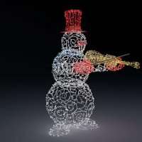 Световая фигура Снеговик музыкант с скрипкой