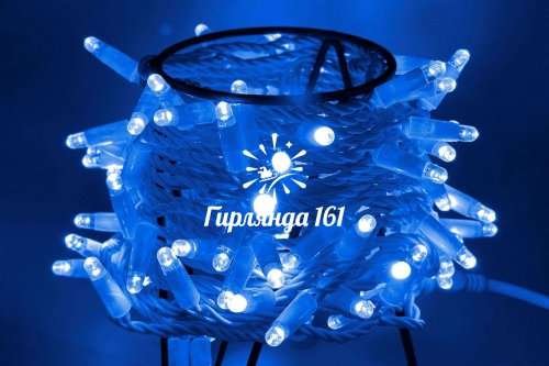 Светодиодная гирлянда Нить 10 м, 24В, постоянного свечения, IP65, белый провод ПВХ