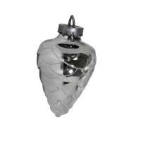 Елочная игрушка Шишка цвет серебро 25 см