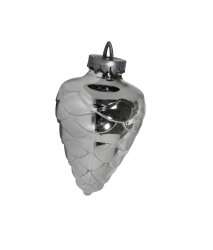 Елочная игрушка Шишка цвет серебро 25 см