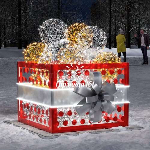 Световая фотозона «Ёлочные игрушки»