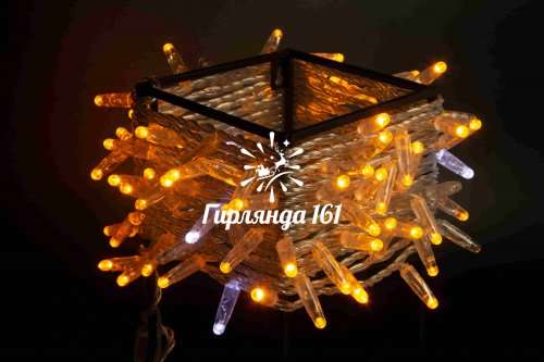 Светодиодная гирлянда Нить 10 м, 24В, мерцающая, IP65, прозрачный провод ПВХ