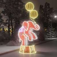 Световая  фигура Слон с шарами