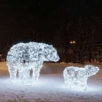 Световая фигура Медведица с медвежонком 