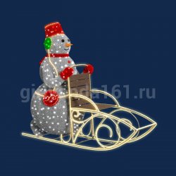 Фотозона Снеговик с санями