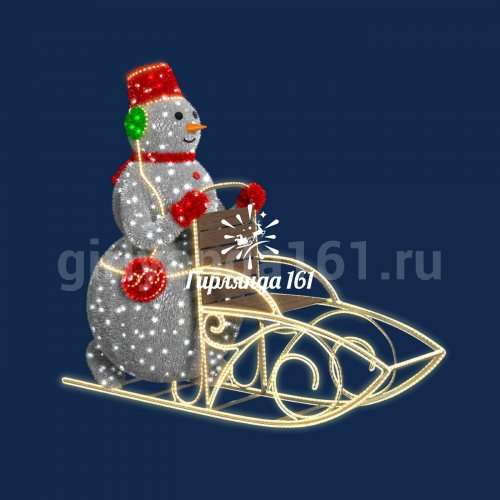 Фотозона Снеговик с санями