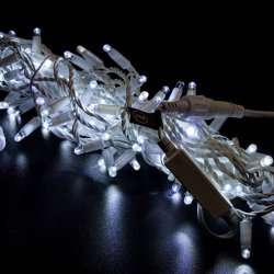 Светодиодная гирлянда Нить 10 м, 24В, постоянного свечения, белая резина 2,3 мм