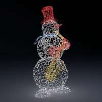 Световая фигура Снеговик музыкант с саксофоном