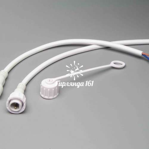 Коннектор папа-мама, 2 pin, белый