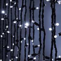 Светодиодная гирлянда нить 20м динамика черный провод ПВХ