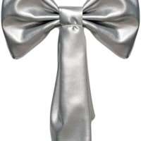 Бант 30 см серебро