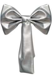 Бант 30 см серебро