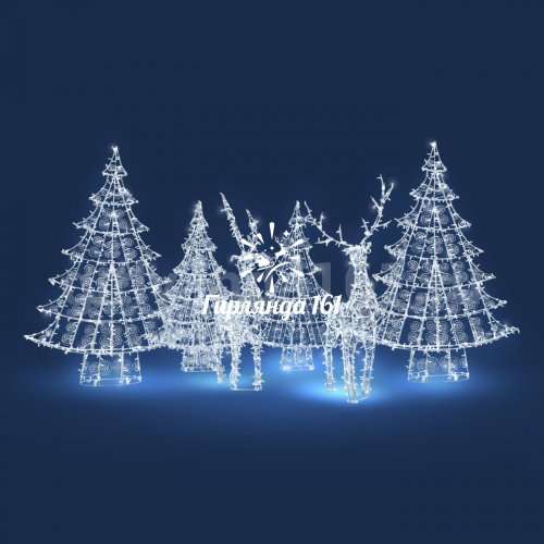 Световая фигура Композиции олени в лесу