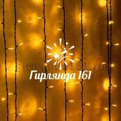 Светодиодный занавес 2×2 м IP 65 постоянного свечения черный провод