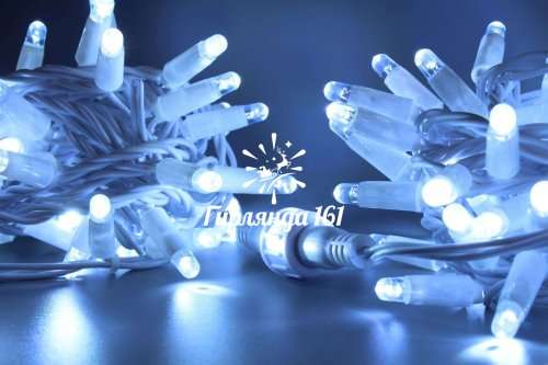 Светодиодная гирлянда Нить 10 м 220В мерцающая IP65 белый провод ПВХ