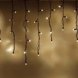 Светодиодная бахрома 3×0,6 м постоянное свечение IP65, черный резиновый провод