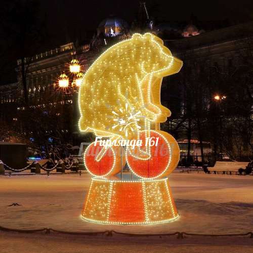 Световая фигура Медведь на велосипеде