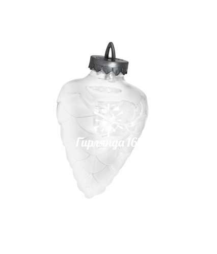 Елочная игрушка Шишка цвет белый 25 см