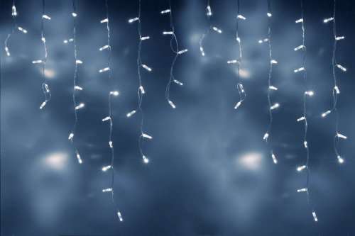Светодиодная бахрома 3x0,9 м статика IP65, прозрачный провод