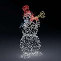 Световая фигура Снеговик музыкант с флейтой