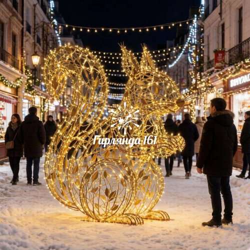 Световая объемная фигура Белочка