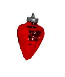 Елочная игрушка Шишка цвет красный 25 см