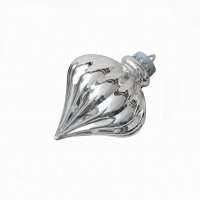 Елочная игрушка Юла цвет серебро 22 см