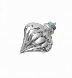 Елочная игрушка Юла цвет серебро 22 см