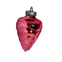 Елочная игрушка Шишка цвет розовый 25 см