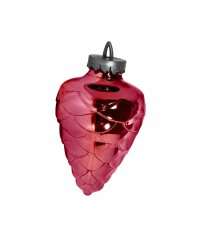 Елочная игрушка Шишка цвет розовый 25 см