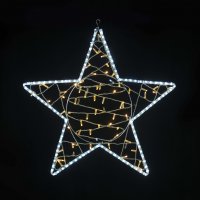 Световая игрушка звезда «Антарес», размер 80*80 см., 24В, цвет свечения Тёплый белый + Белый