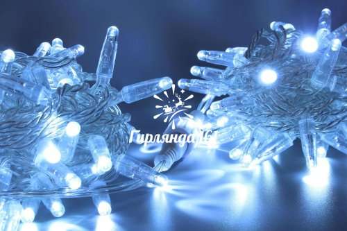 Светодиодная гирлянда Нить 10 м 220В мерцающая IP65 прозрачный провод ПВХ