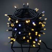 Светодиодная гирлянда Нить 10 м, 24В, мерцающая, IP65, черный провод ПВХ