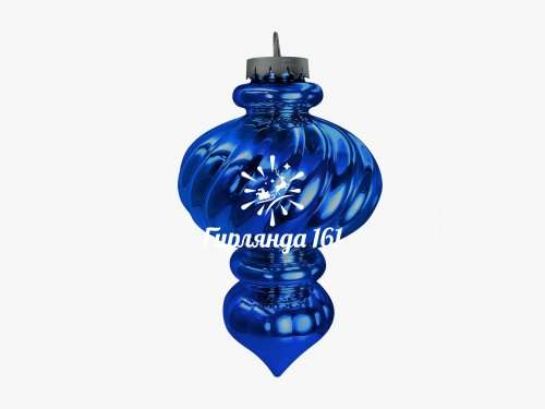 Елочная игрушка Сосулька цвет синий 30 см