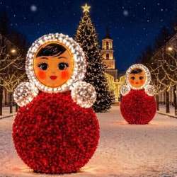 Световая фигура Новогодняя неваляшка