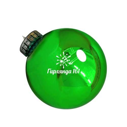 Новогодний шар глянцевый зеленый