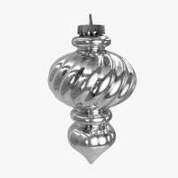 Елочная игрушка Сосулька цвет серебро 30 см