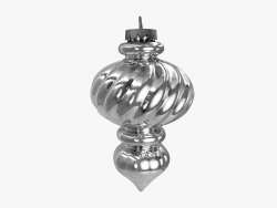 Елочная игрушка Сосулька цвет серебро 30 см