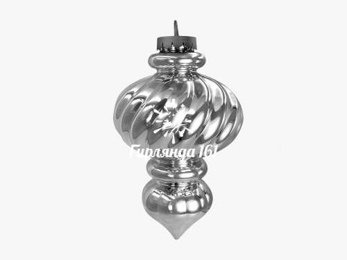 Елочная игрушка Сосулька цвет серебро 30 см