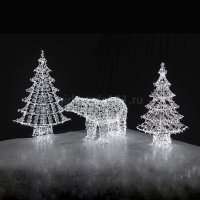 Световая фигура Медведь и елки