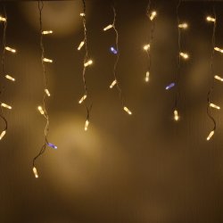Светодиодная бахрома 3×0,6 м мерцание IP65, белый резиновый провод