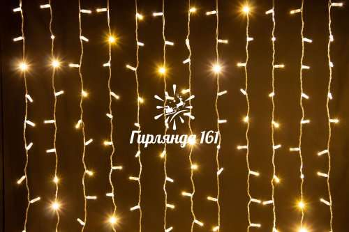 Светодиодный занавес 2×2 м IP 65 постоянного свечения прозрачный провод