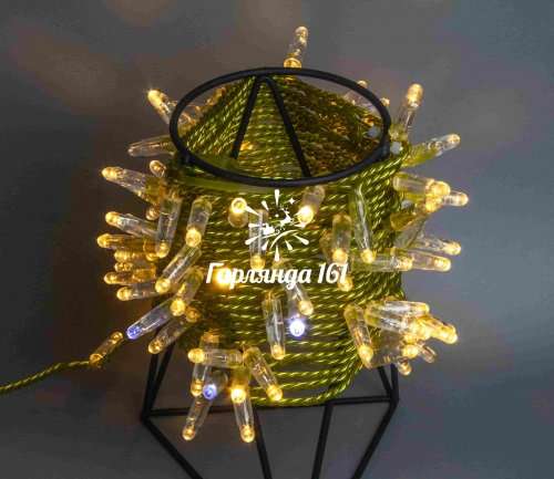 Светодиодная гирлянда Нить 10 м 24В мерцающая IP65 цветной провод ПВХ