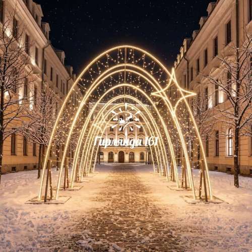 Световая арка-тоннель Верона